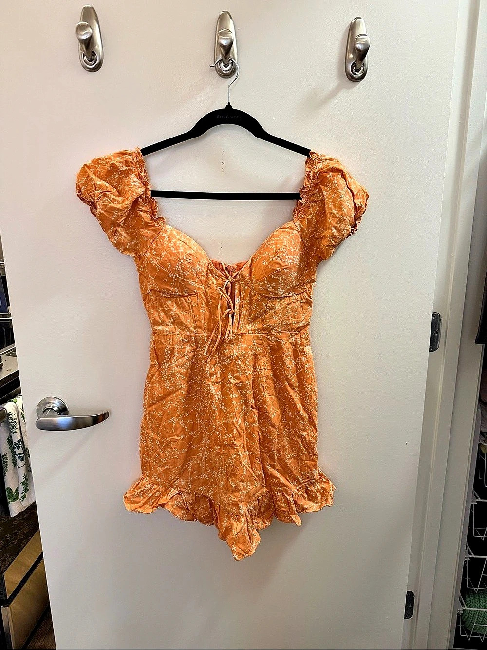 Selfie Leslie Orange Ruffle Dress